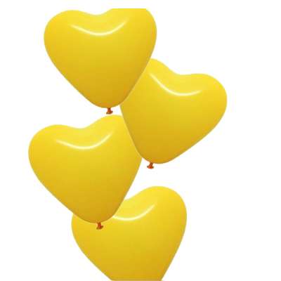 Birthday Party Yellow Heart Shape Balloons 100 pcs